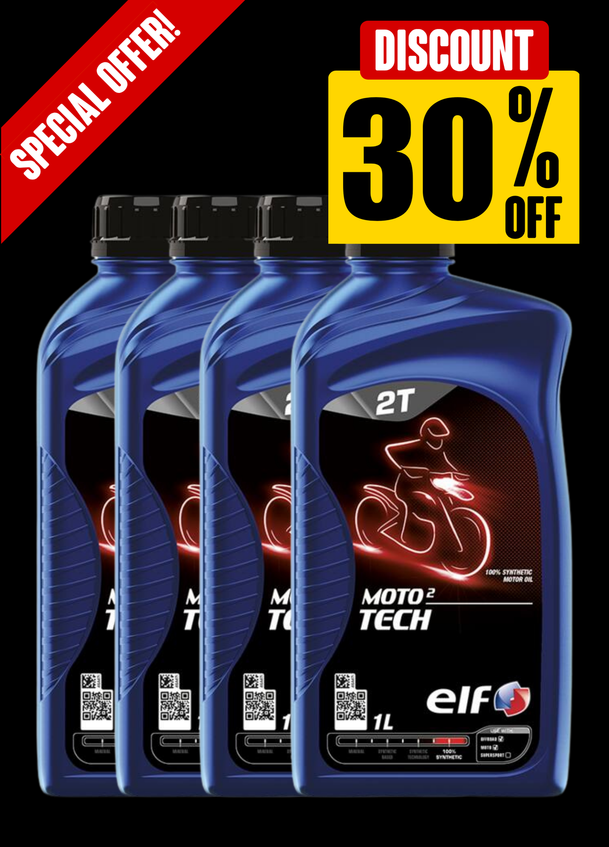 ELF MOTO 2 TECH 2-Stroke Motor Oil | 100% Synthetic High-Performance Lubricant