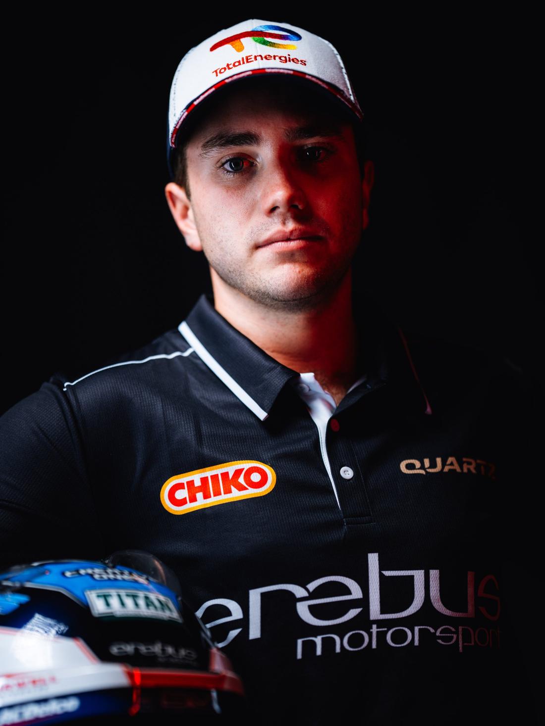 Jarrod Hughes looking straight at the camera in a TotalEnergies cap