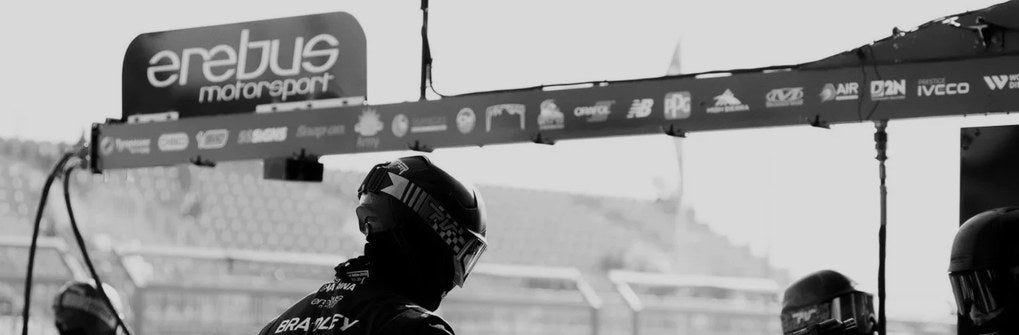 The Erebus Motorsport pit wall during a race
